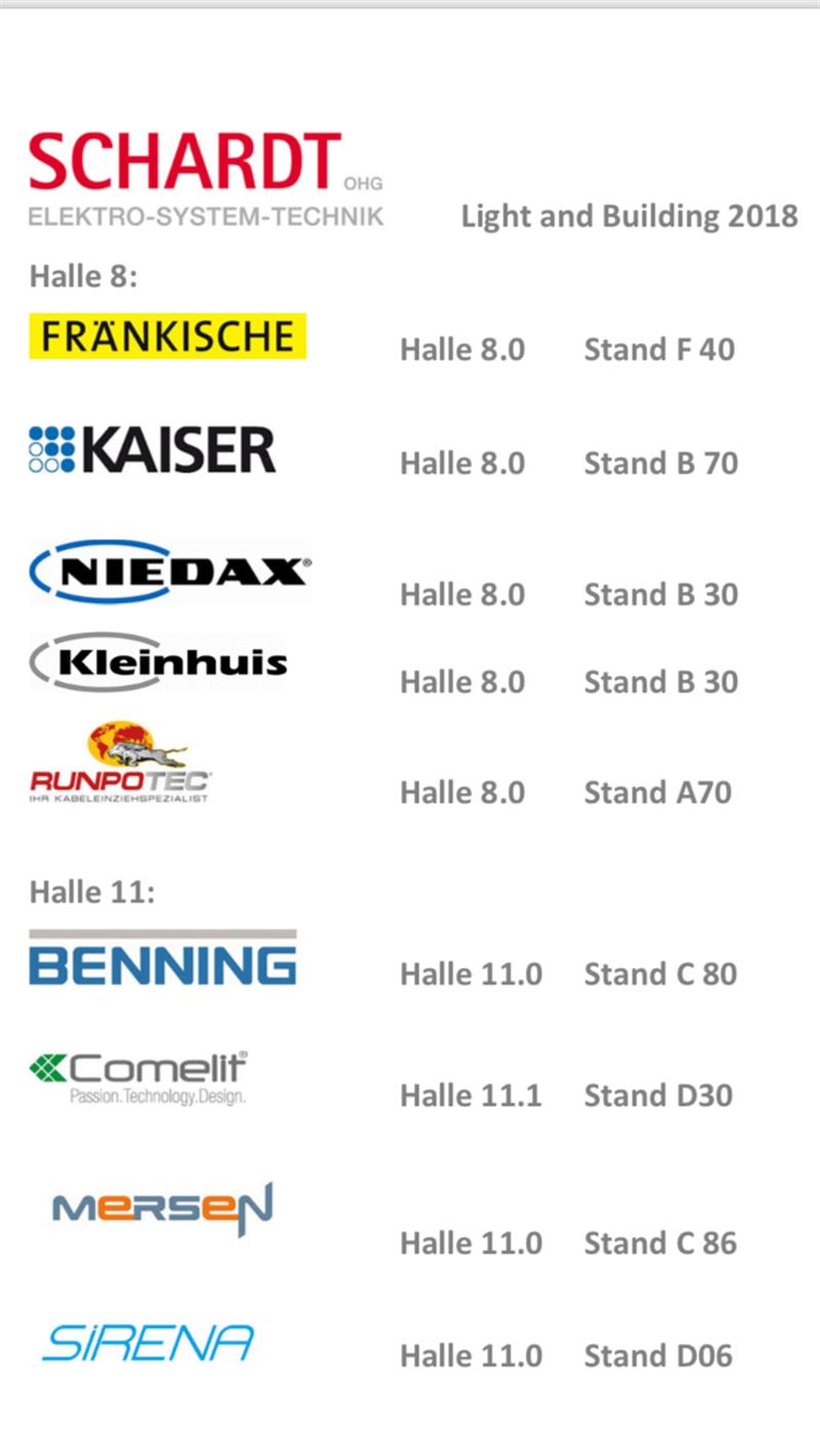 Besuchen Sie uns und unsere Partner auf der Light & Building 2018